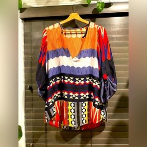 Patterned silky top size L